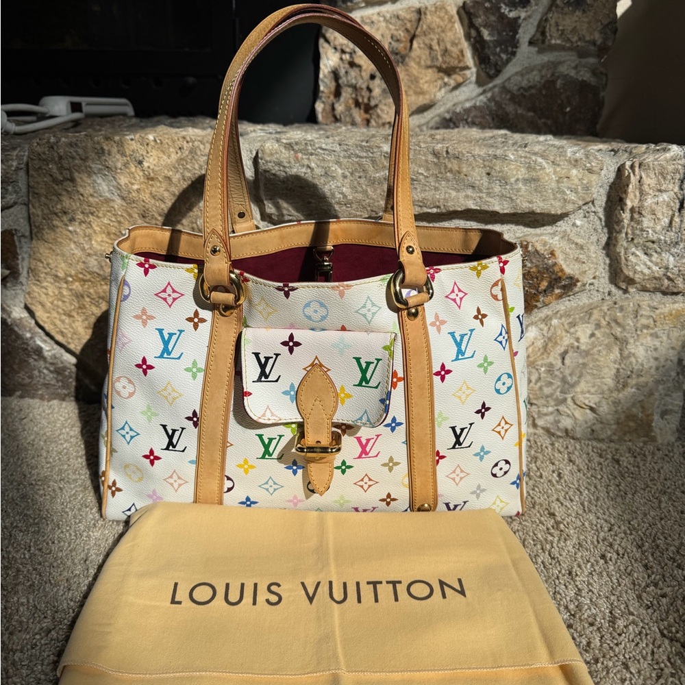 Louis Vuitton White Multicolor Monograms Aurelia MM